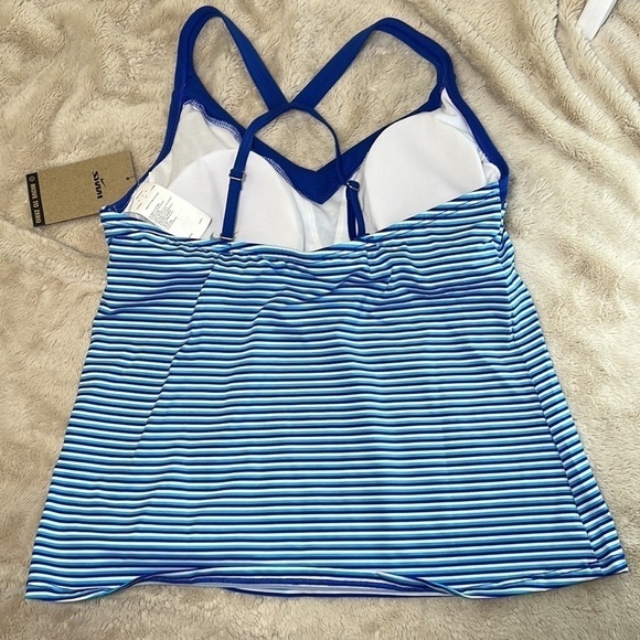 Nike Stripe V-Neck Hyper Royal Blue Stripe Tankini Top - Size Small, NWT - Picture 5 of 12